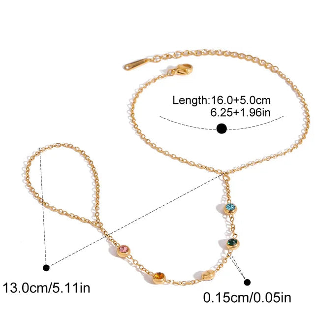 Rainbow Hand Chain Bracelet