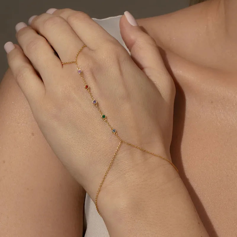 Rainbow Hand Chain Bracelet