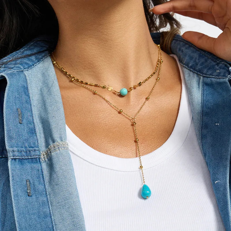 Turquoise Double-layer Necklace