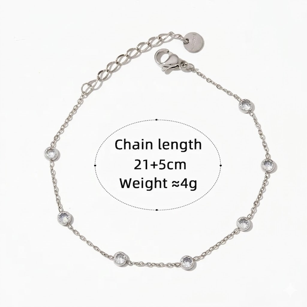 Silver Glitter Anklet