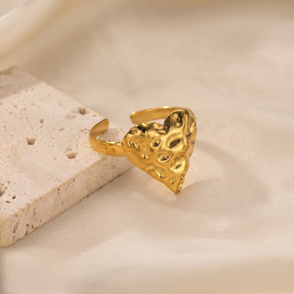 Texture Heart Ring