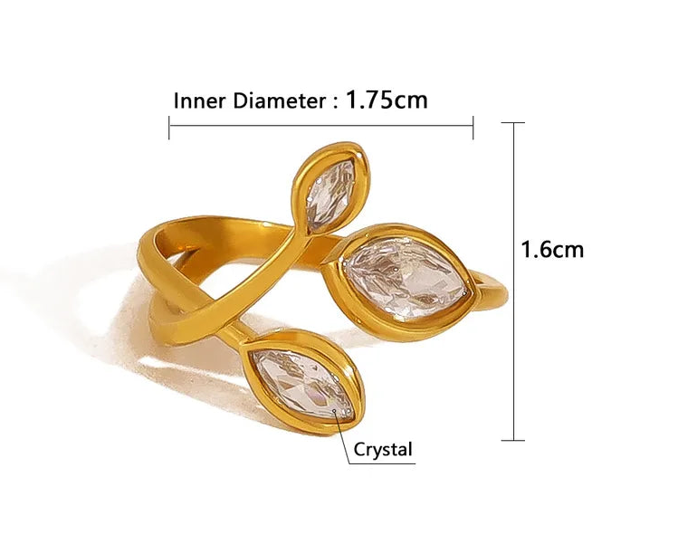 Crystal Laurel Ring